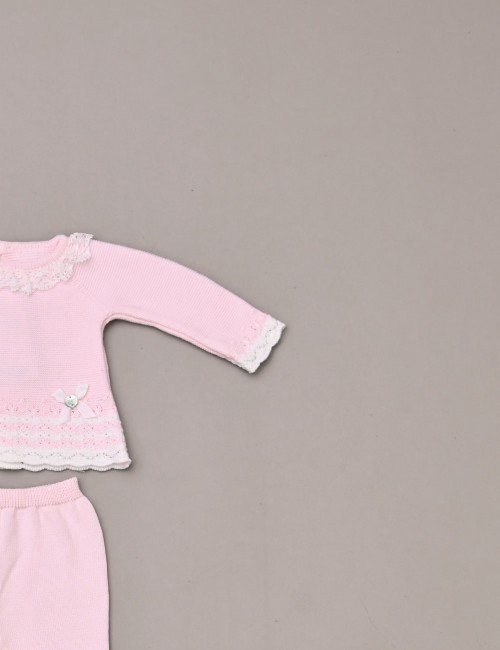 Completo NEONATO Paz Rodriguez - 003-121551-3701 Rosa  QUIQUOQUABOUTIQUE.COM