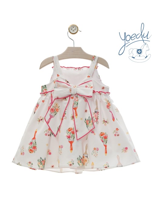 Abito BAMBINA Yoedu - 0516ver-24 Bianco QUIQUOQUABOUTIQUE.COM